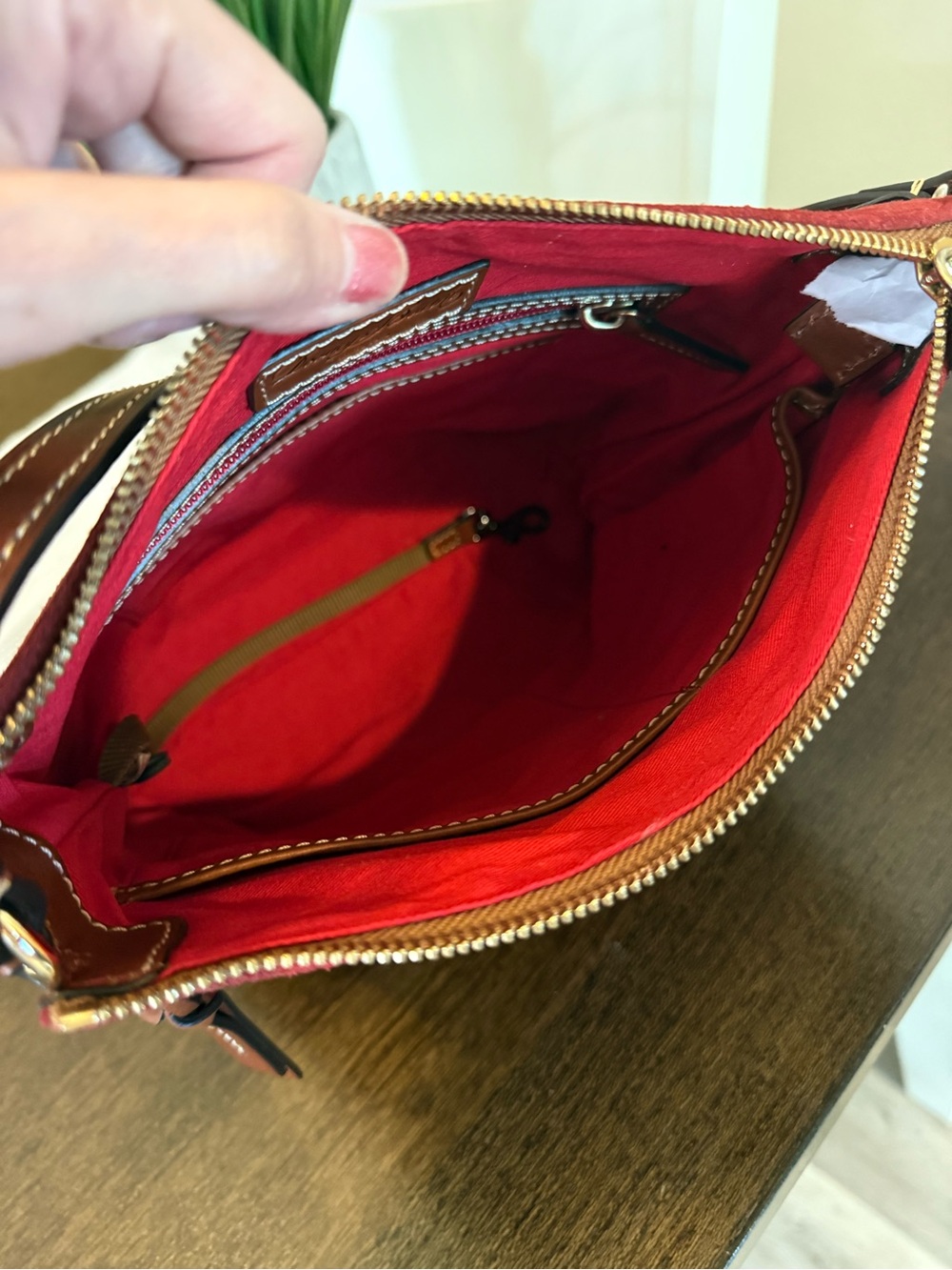 Dooney & Bourke Red Suede Crossbody - Picture 5 of 8